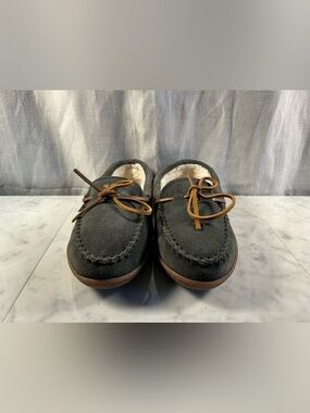 Minnetonka “Loafer Moc” Moccasin Blue/Black Suede Size 10W *Like New